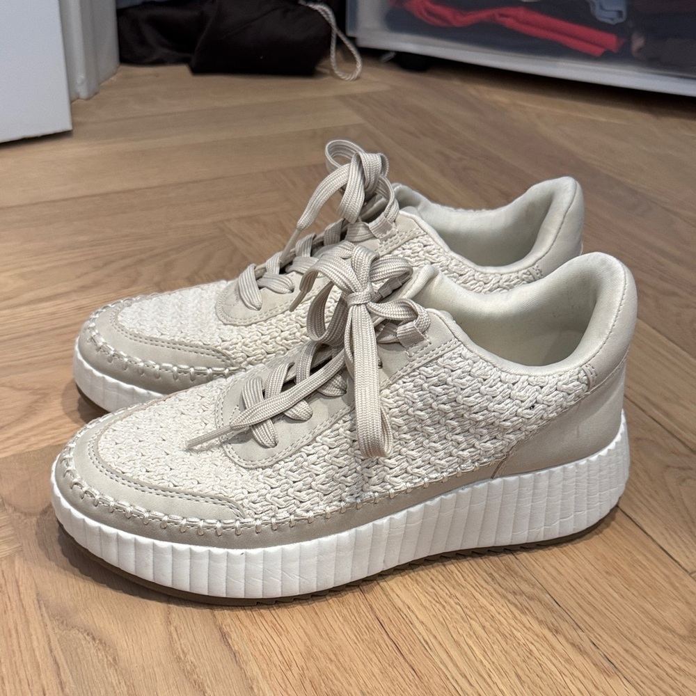 Dolce Vita Cream Knit Sneakers